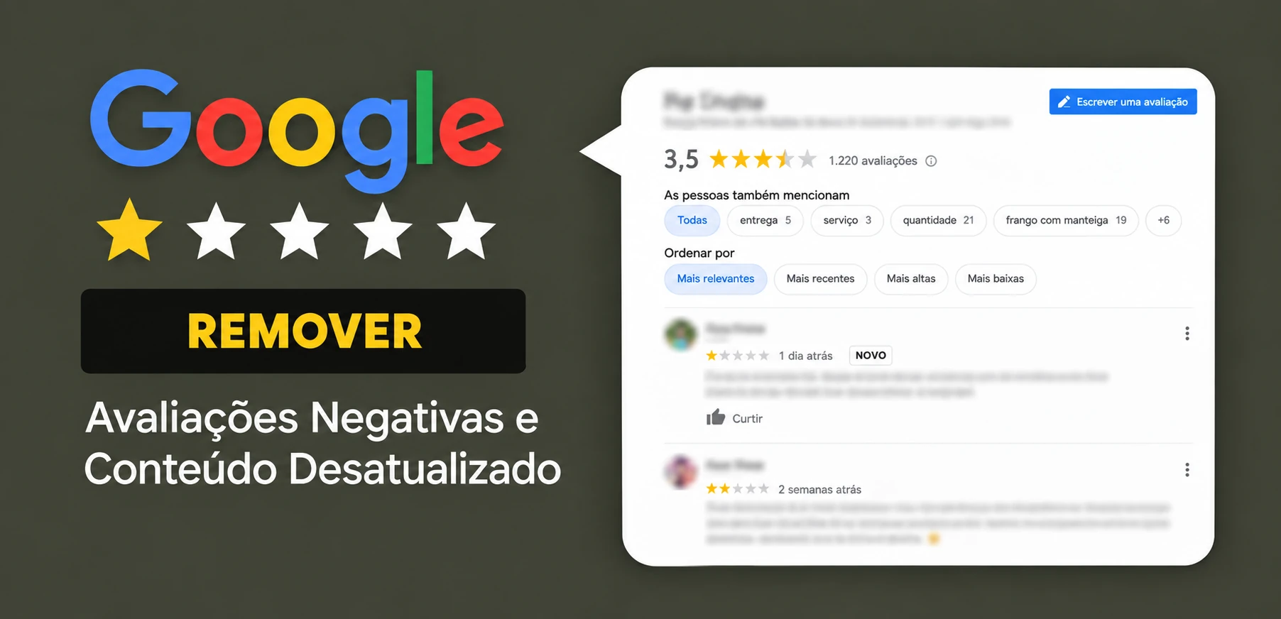 Como remover avaliações negativas no Google